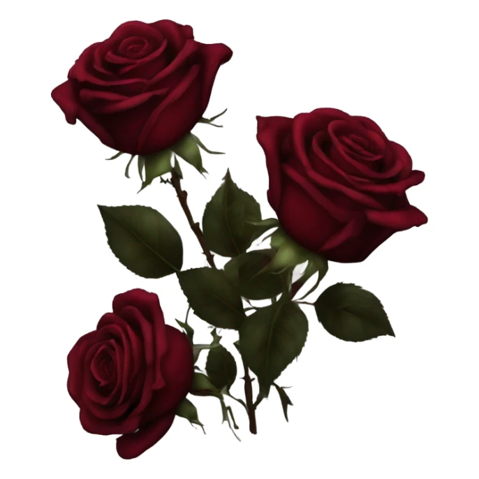 Bouquet of dark red roses gothic sticker