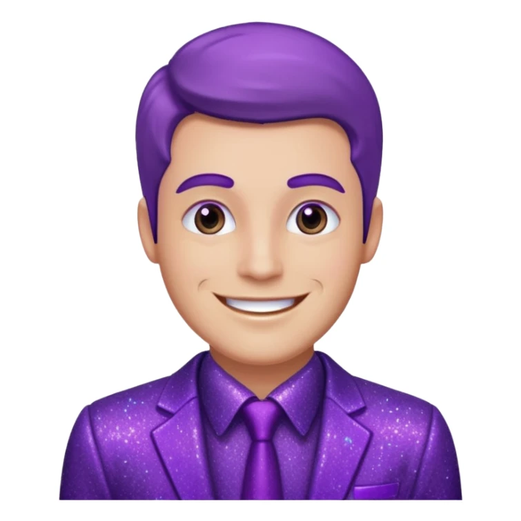man office supervisor wearing glitter purple glittery clothes sticker