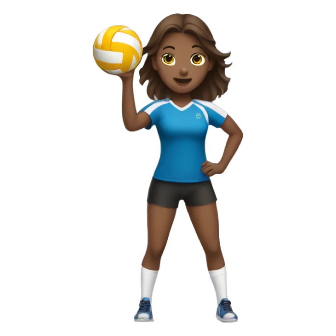 brown haired tall girl hitting a volleyball  sticker