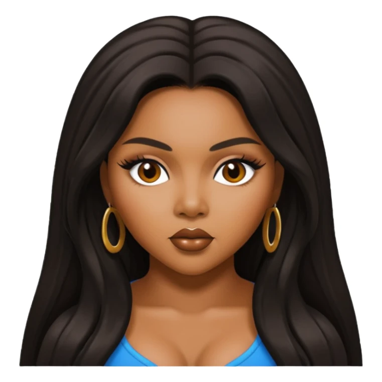 Lil Kim with black long hair sticker