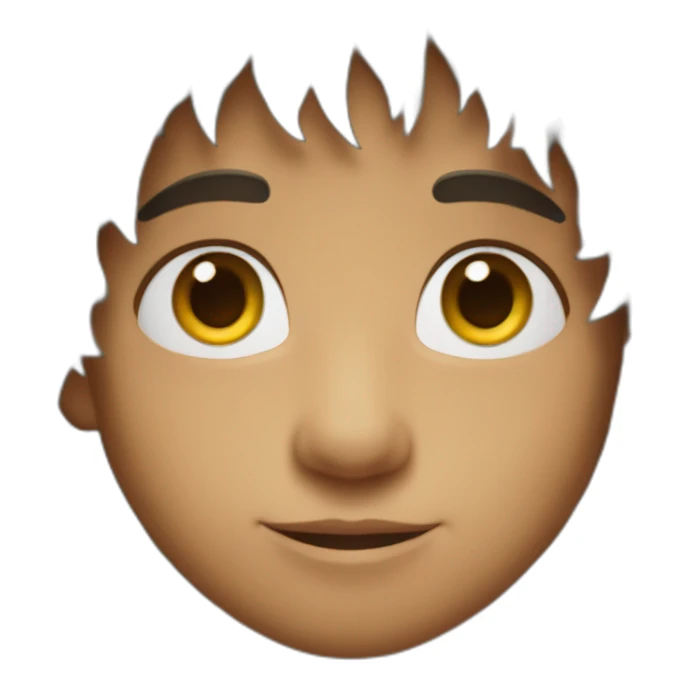 mowgli with crop hair and white  sticker