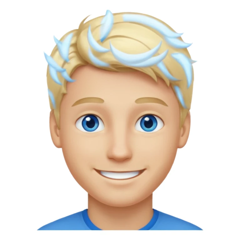 young man smiling with blond hair sticker