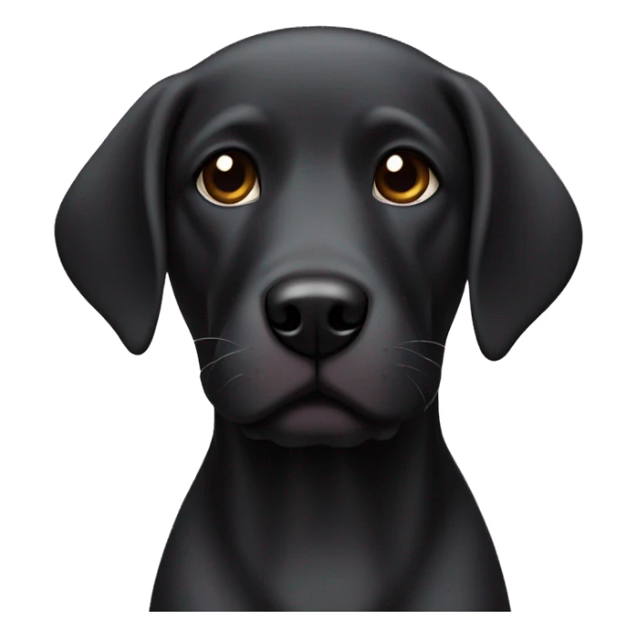 Perrito labrador negro con moño rosa en la cabeza  sticker