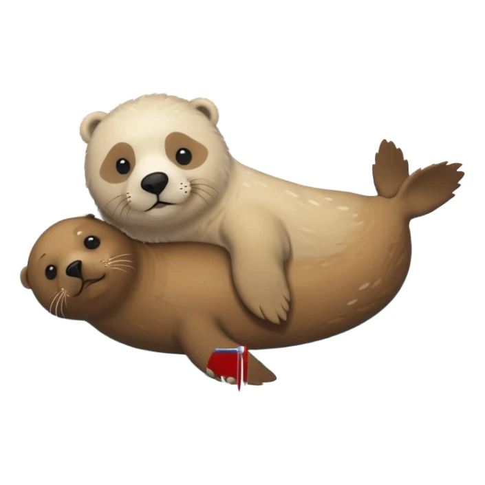 white seal and brown bear sticker