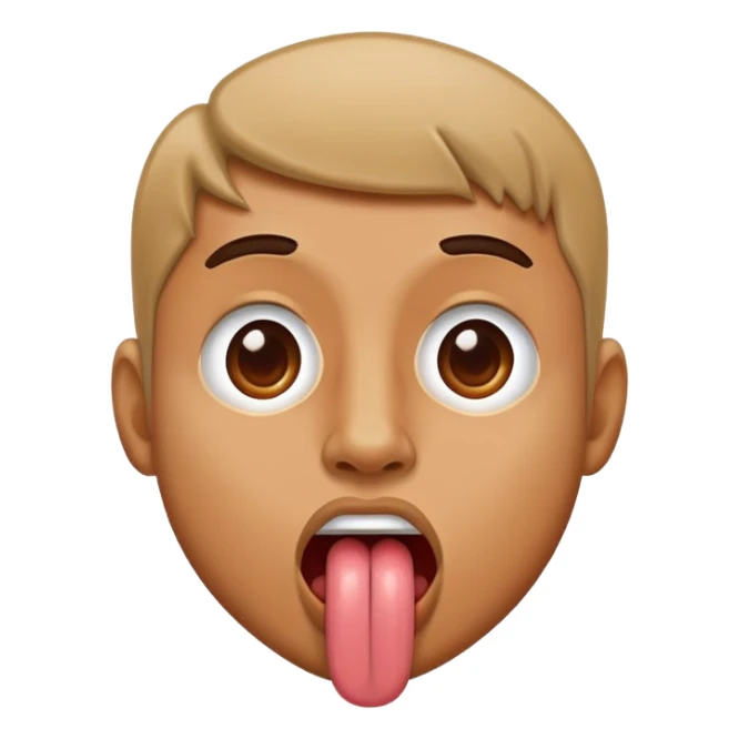 profile view of a man sticking his tongue out, facing left sticker