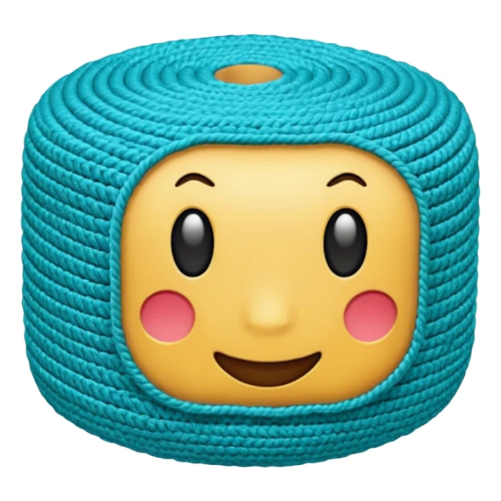 emoji de rolo de crochê na cor ciano sticker