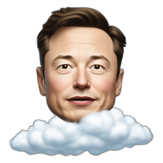 Elon musk qui dort sur un nuage sticker