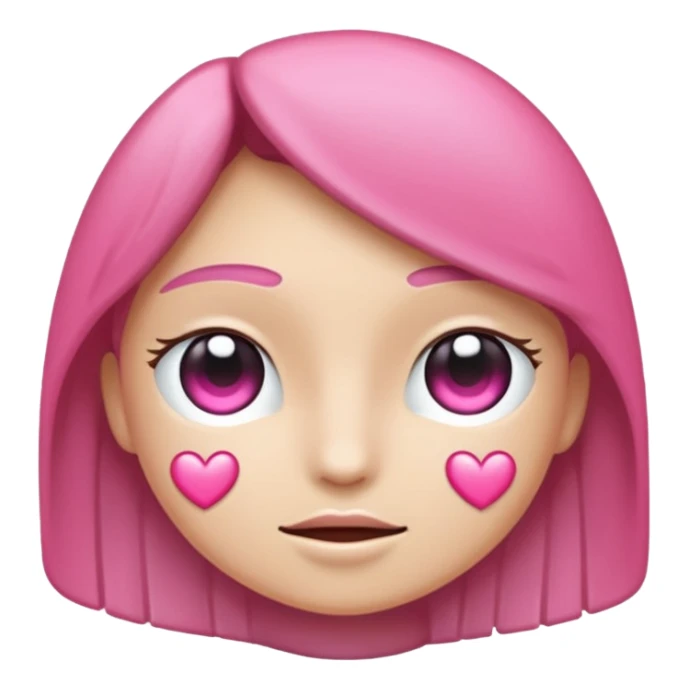 Coração emoji de coração metade rosa escuro e metade branco coração  sticker