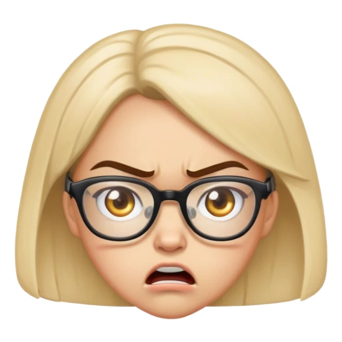 Carita enojada con lentes  sticker