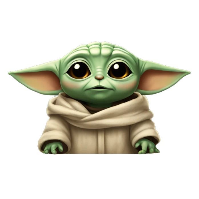 cuty similar to baby yoda schameleon with university mortarboad sticker