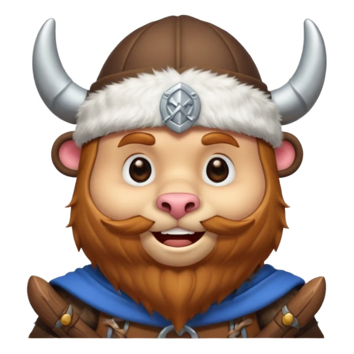 a cartoon Viking bear with horned cap sticker