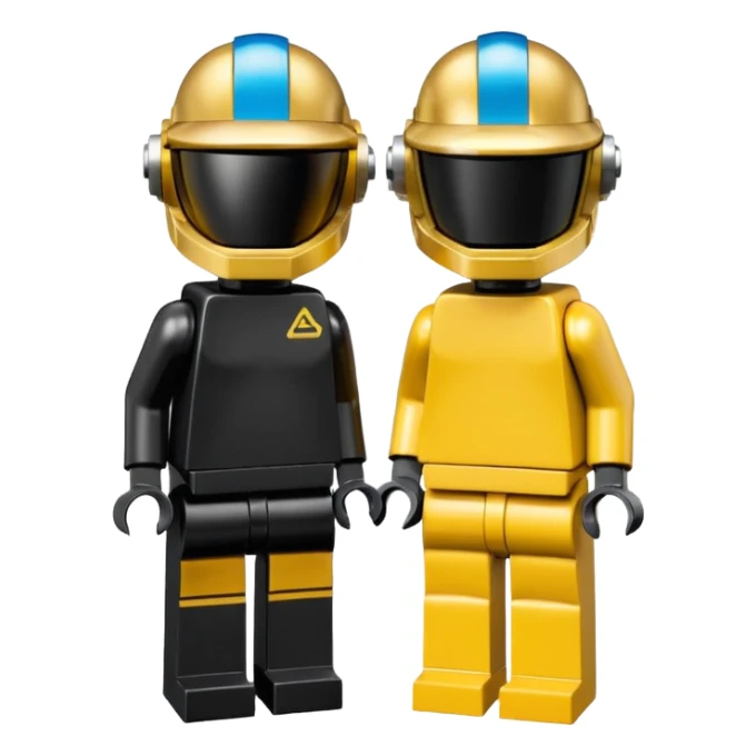 Daft punk in lego mini fig style. With their own outfit sticker