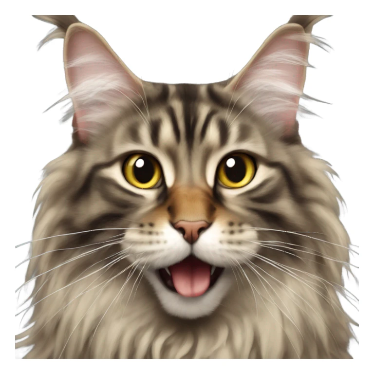 Maine Coon with a stupid face and butterfly on his mouth  sticker