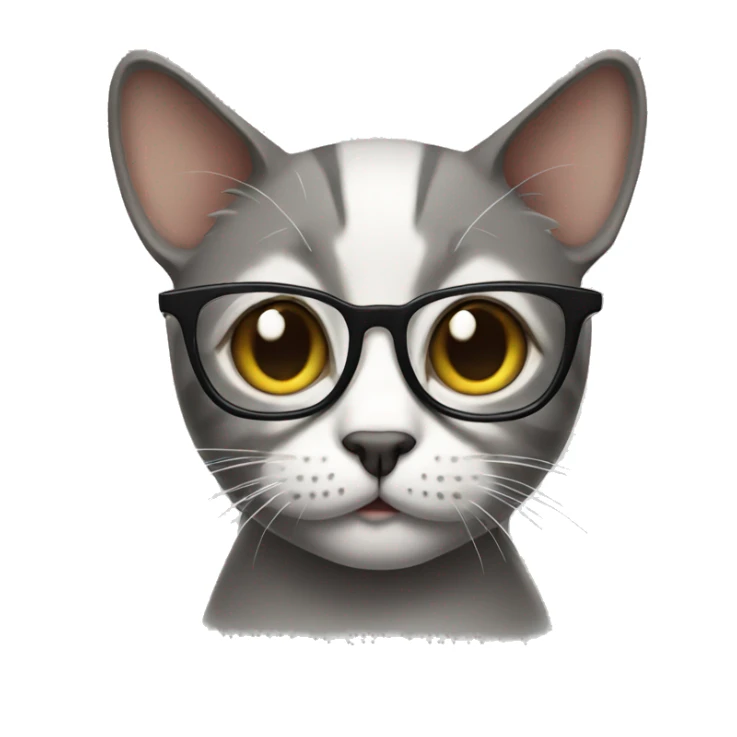 Cat with glasses  sticker