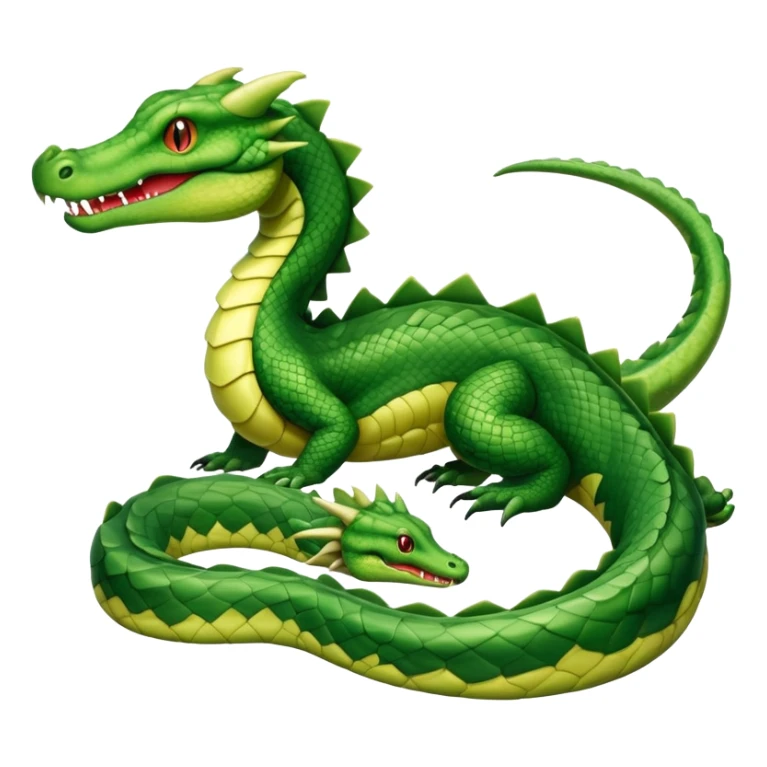 Alligator-Dragon-Snake-Fakémon-hybrid-creature with a long muzzle, full body sticker
