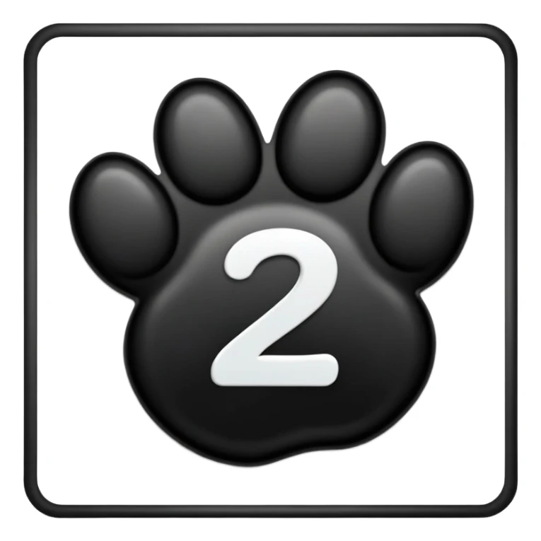 puppy paw print with number 12 inside and a border sticker