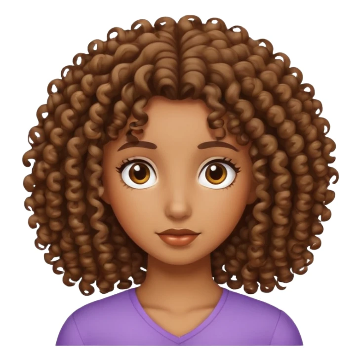 Girl with curly hair, and skin brown  sticker
