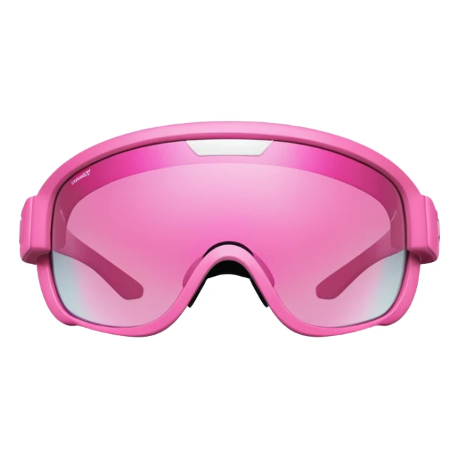 chunky pink sport sunglasses with protective visor lens, substantial build sticker