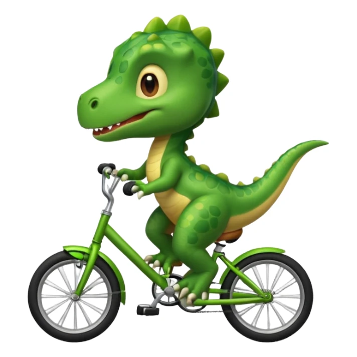 Baby dinosaur riding a bike  sticker