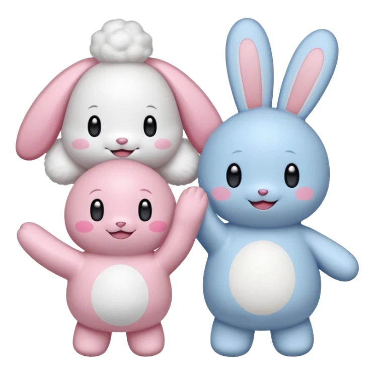 Kirby and Cinnamoroll high fiving sticker