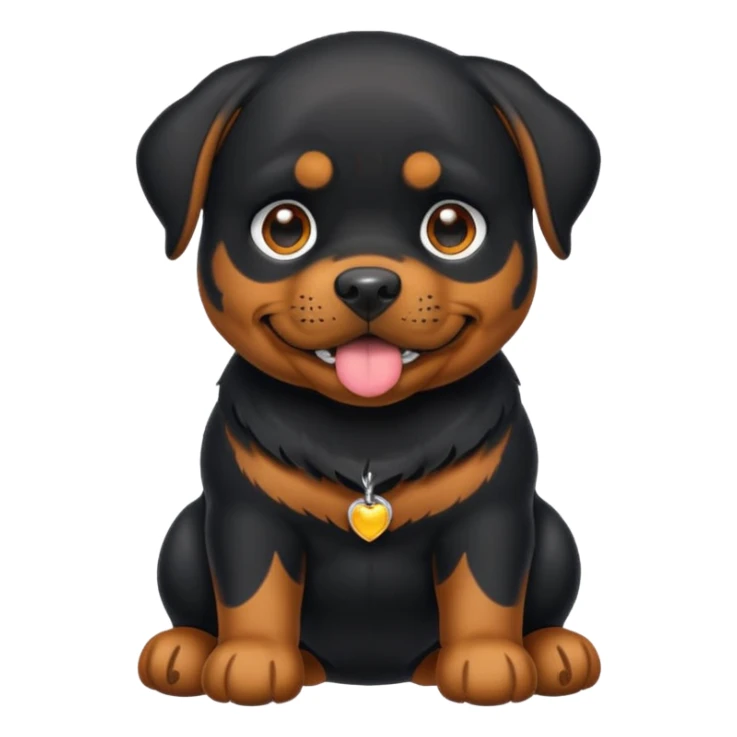 Crie um emoji de um cachorro rottweiler preto sticker