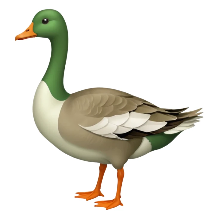 Make an emoji for a goose that's green (dominant colour #39C700). Use the existing goose emoji for inspiration. Show the whole body. Make the goose look like it's going somewhere sticker