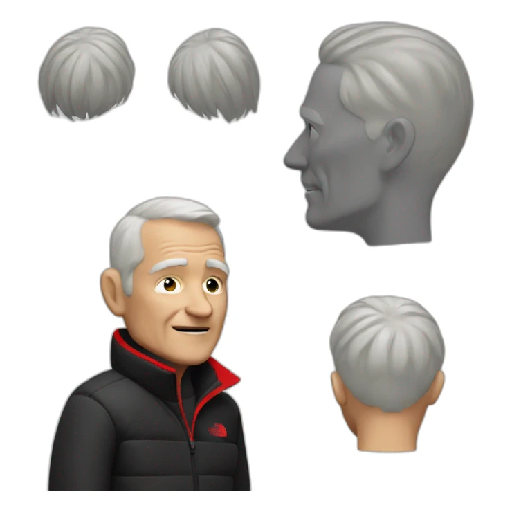 old white man with black and red supreme north face jacket sticker