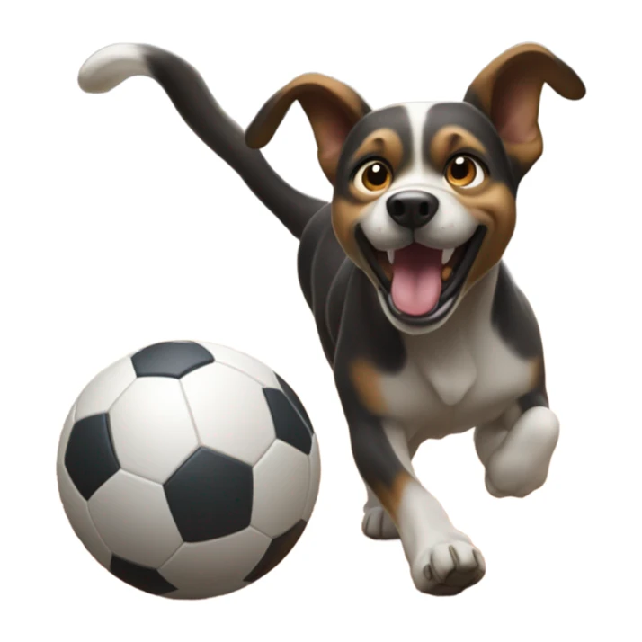 Dog playing football sticker