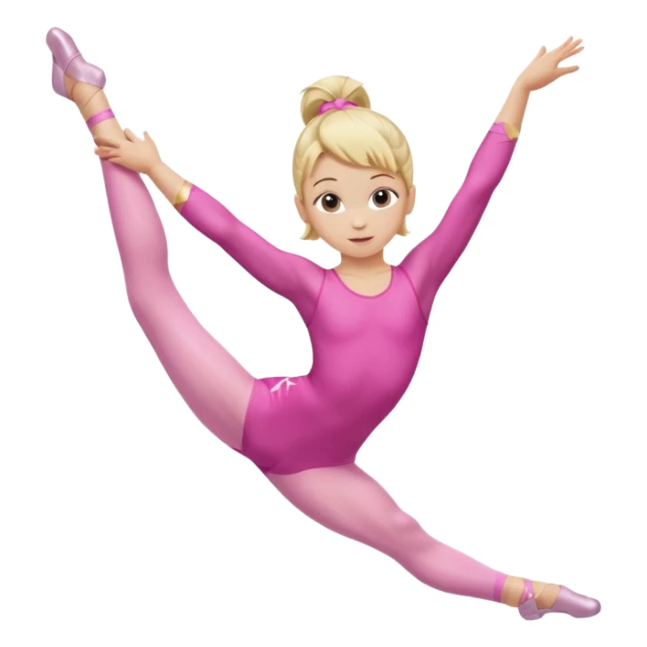 dancer-gymnast child with blonde hair in pink tights performing a split sticker