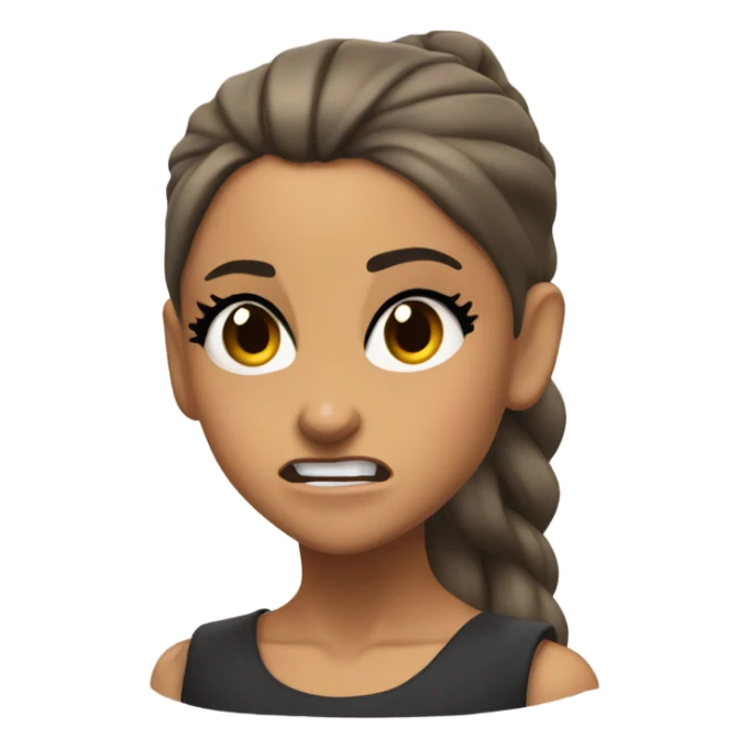 Ariana grande angry steam coming out of ears sticker