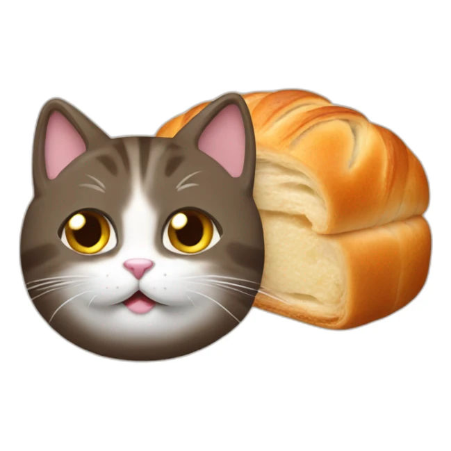 un chat qui mange un pain au chocolat sticker