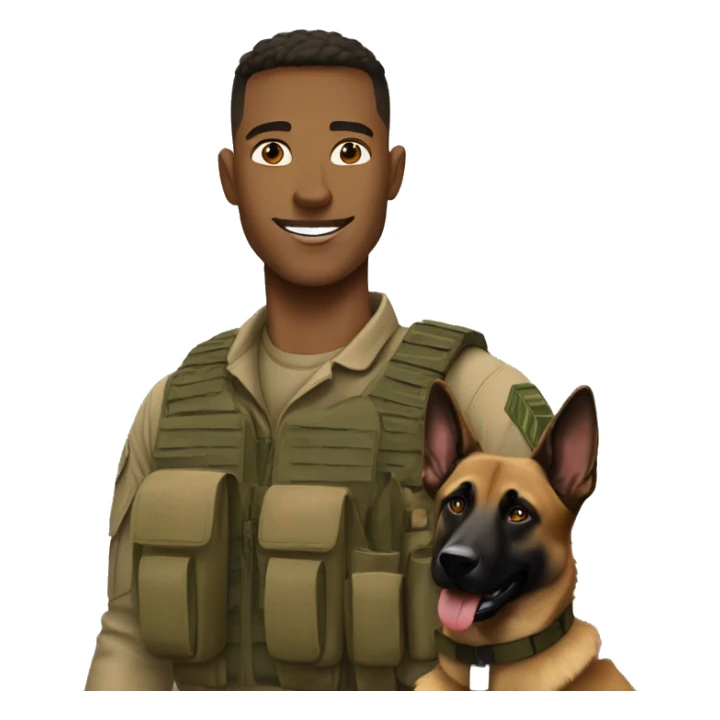IDF soldier with his Belgian malinois army dog sticker
