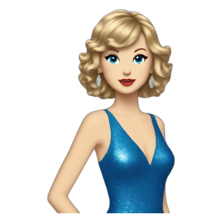 Taylor Swift in a glittery blue dress. sticker