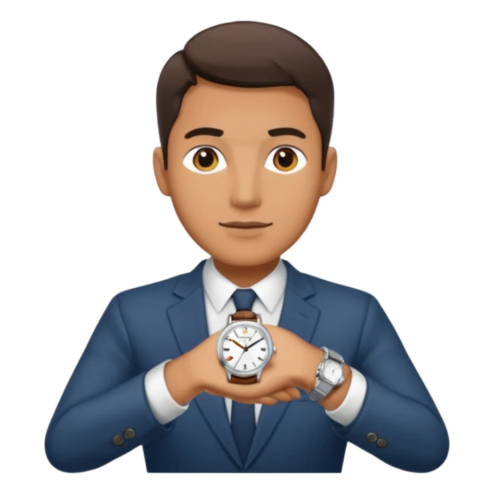 Male wearing wrist watch sticker
