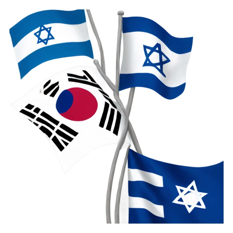 Korea and Israel flags sticker