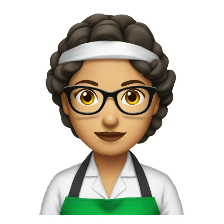 mexican lady green apron  with glasses cooking tacos sticker