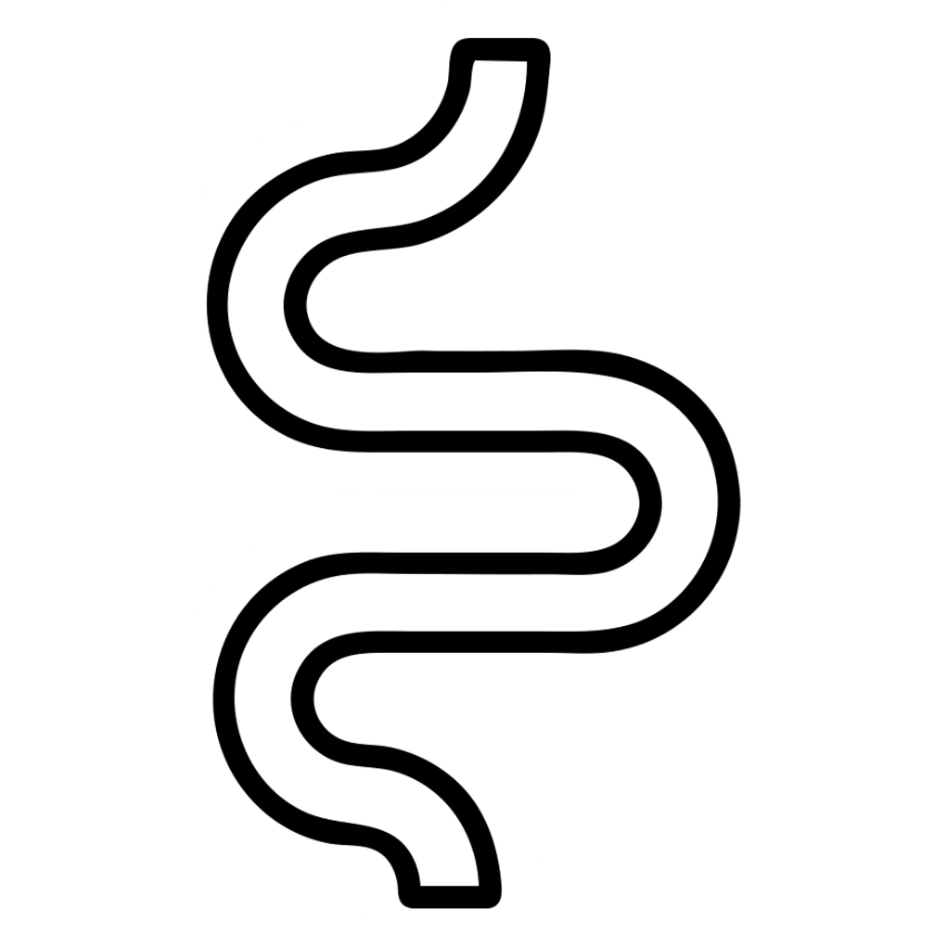 a curvy road with switchbacks, outlined icon style sticker
