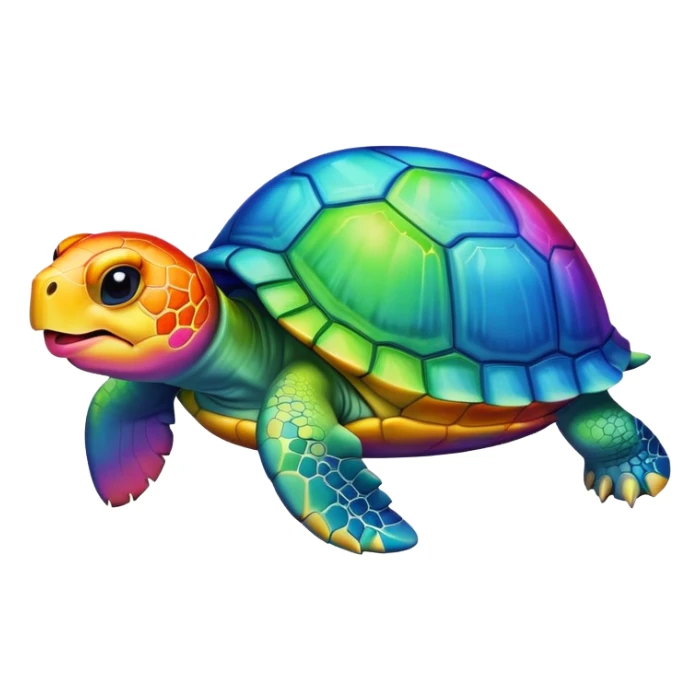 Turtle sticking its tongue out in a rainbow  sticker