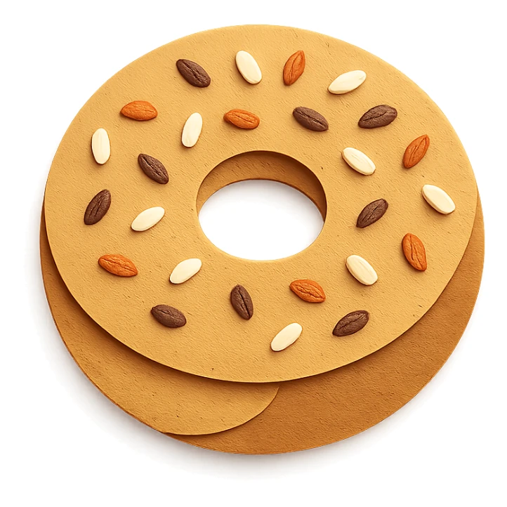 aesthetic bagel with layered paper craft look sticker