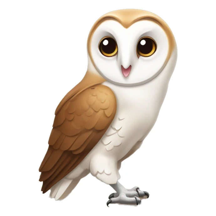 Barn Owl eating a chocolate ice cream sticker