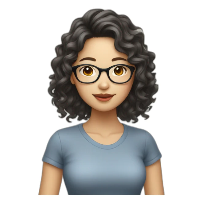 hot-asian-girl-with-wavy-hair-and-glasses sticker