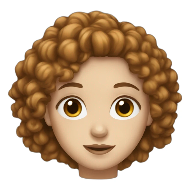 White Women, blue eye, long brown curly hair sticker