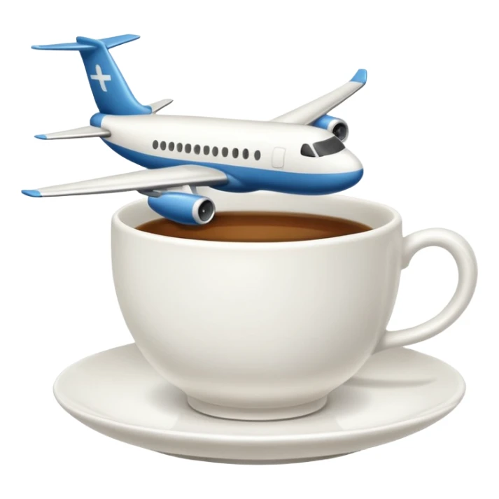 Airplane  tea cup sticker