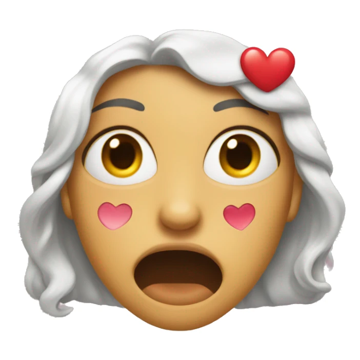 face with hearts in her mouth  sticker