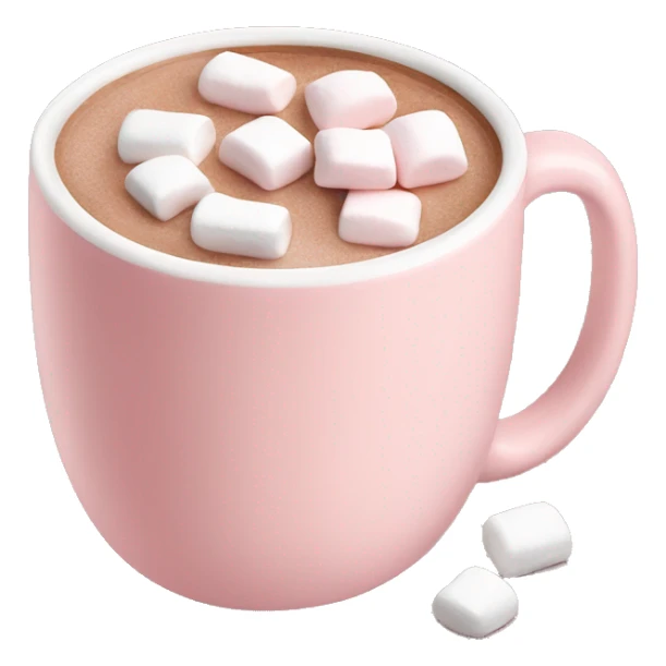 Light Pink mug of hot chocolate with marshmallows  sticker