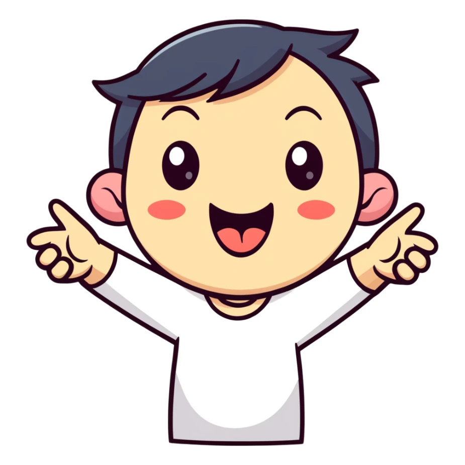 tounge out and hands to the side sticker