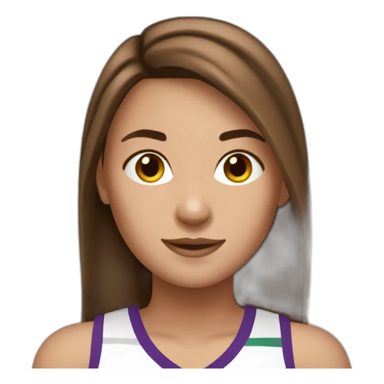 Netball girl brown hair sticker