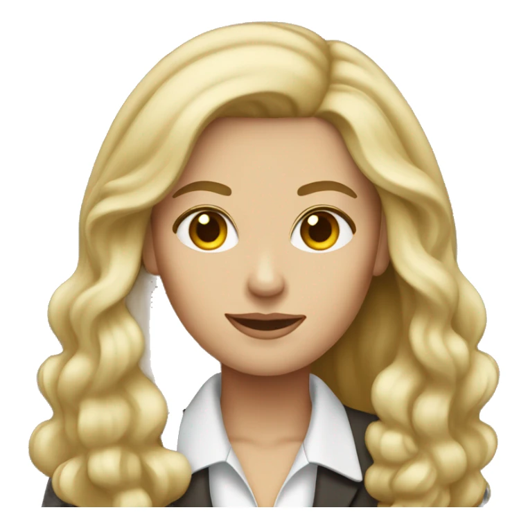 white skin brown blonde hair banker woman sticker