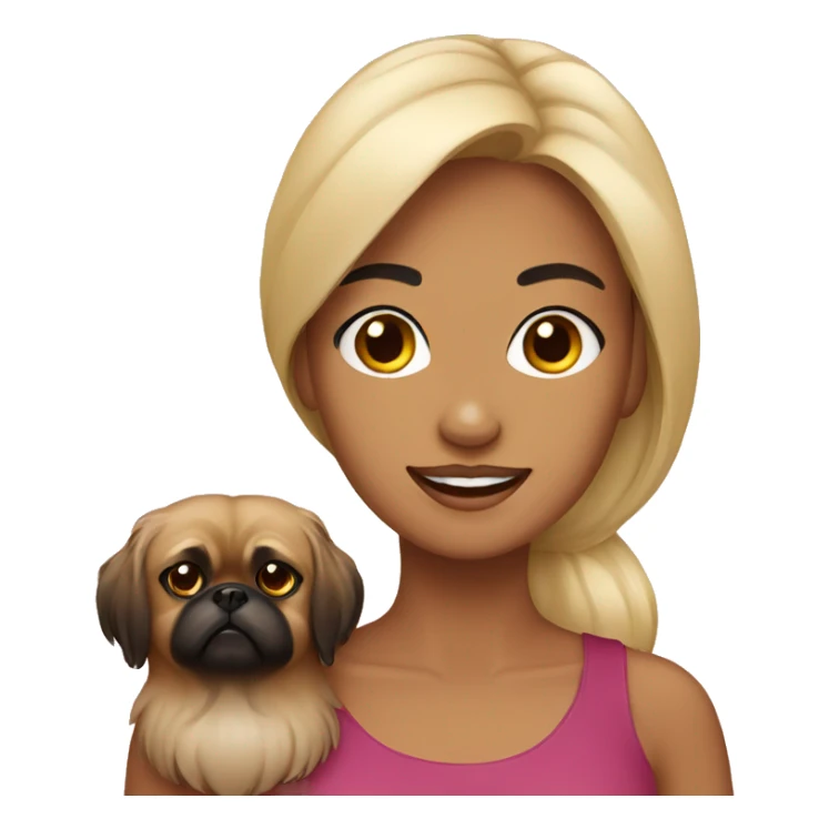 Women with Pekingese sticker