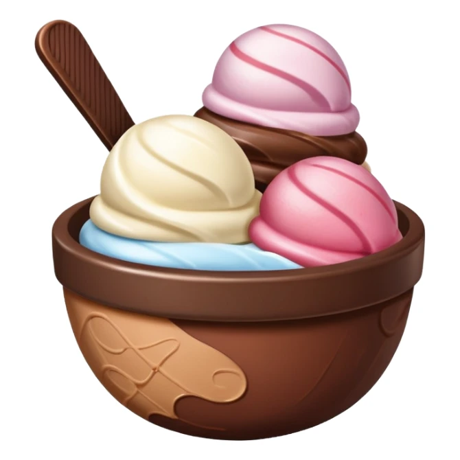 Neapolitan ice cream scoops in a bowl sticker
